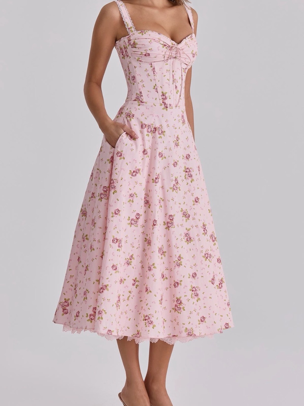 BNWT House Of CB Rosalee Floral Stretch Cotton Petticoat Dress